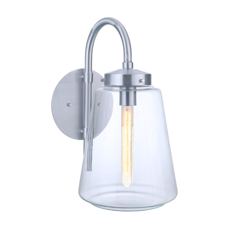 Laclede Wall Light, Satin Aluminum, 18" H x 9.3" W x 12.63" D