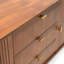Crédence de style Mid-Century en noyer danois avec portes en tambour et garniture en laiton 63 po Corrigan Studio Mandea-125475166-114979892