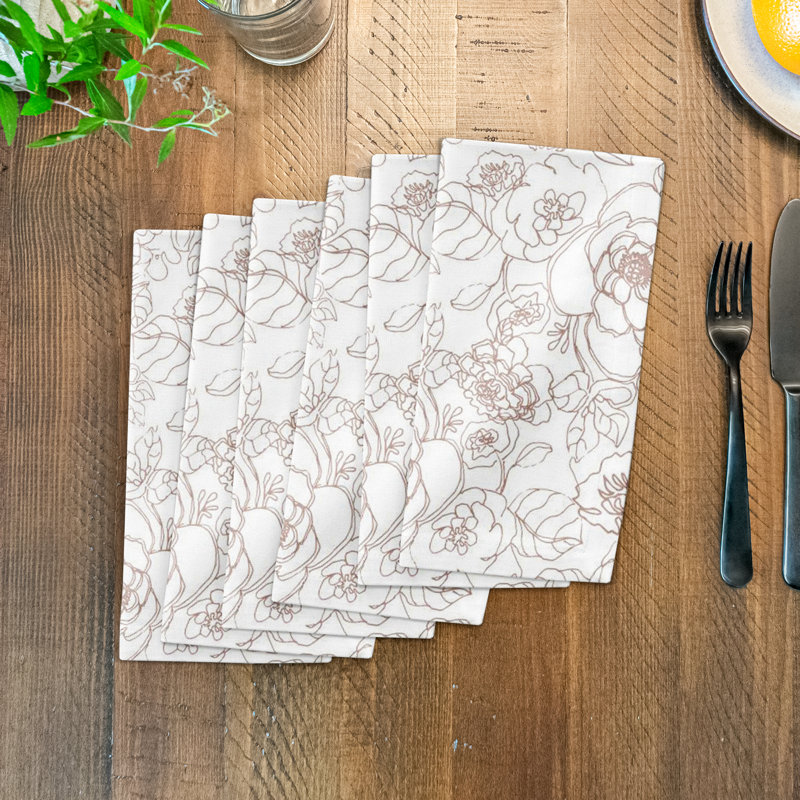 Floral Rectangular Napkin, Pink