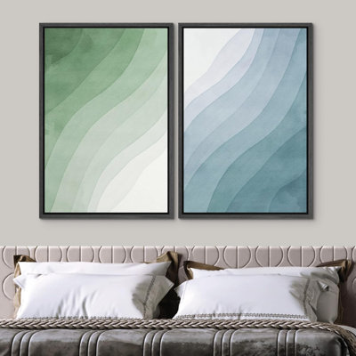 " Watercolor Pastel Pine Treeest Wilderness " 2 - Pieces