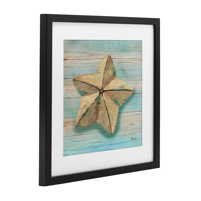 Rustic Coast Teak, reproduction d'art sous verre, conception de Paul Brent, H 13 po x l 13 po, Cadre noir minuit