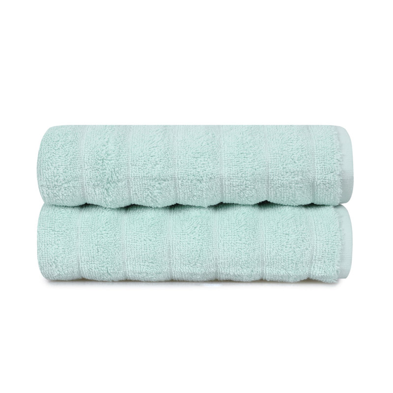 Ensemble de 2 essuie-mains 2 pièces 100% coton, Pétrole clair / bleu