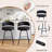 26.77" Swivel Faux Leather Counter Stool with Bentwood Backrest-2111347922
