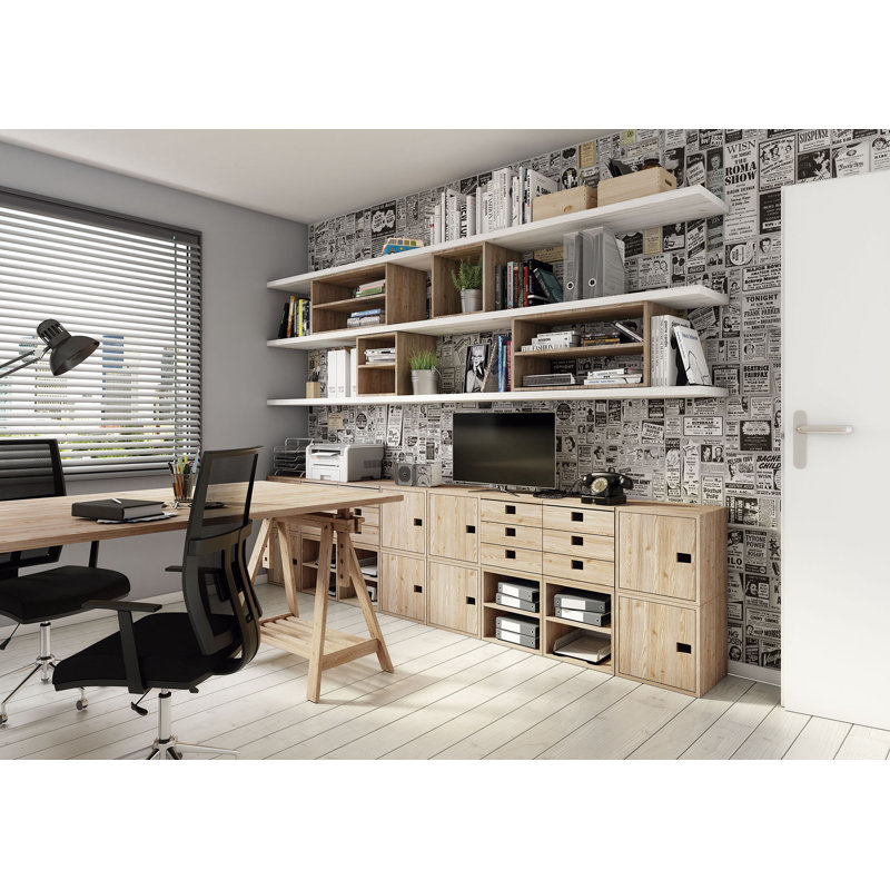 Aylsham 140cm H x 36.2cm W Solid Wood Cube Bookcase