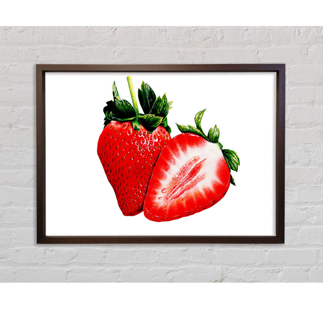 Strawberrys - Einzelner Bilderrahmen Kunstdrucke auf Leinwand