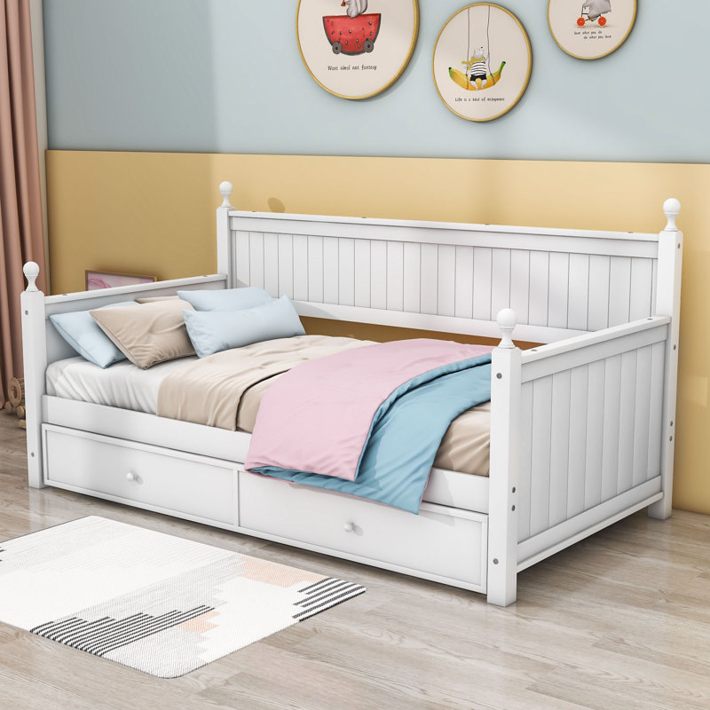 Crickett Twin Size Daybed with Trundle, White
