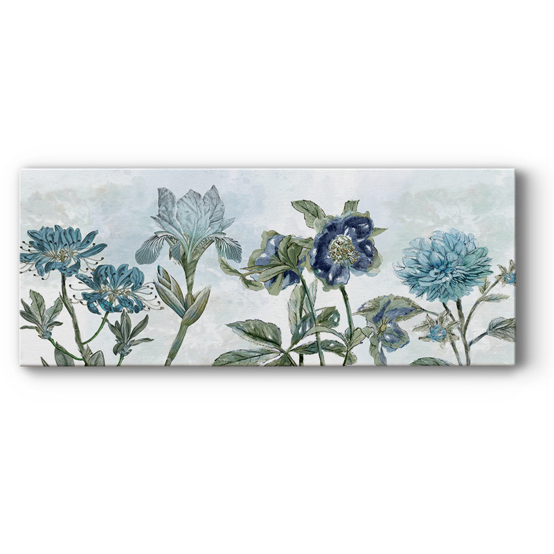 Rétro nuances de bleu sur toile, H 24 po x l 60 po x P 1,5 po