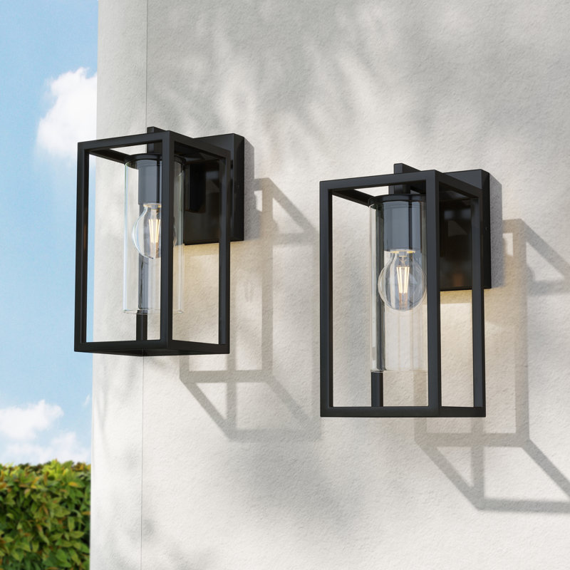 Lanterne murale d'extérieur Tiernan, Noir, noir, noir, noir, H 12,15 po x l 5,75 po x P 8,05