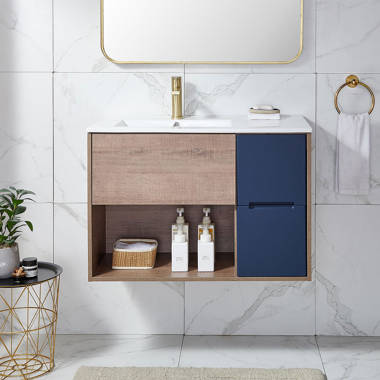 Wall Mounted Bathroom Cabinets Modern Style with Open Shelves