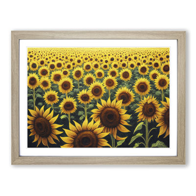 Dashing Sunflower Field - Framed Print