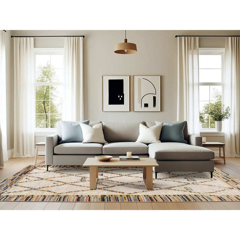 Tapis abstrait moderne 4464, Rectangle 6 pi x 9 pi