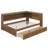 Full Size L-Shape Wood Daybed With LED Light Storage Shelves, Daybed Frame With USB & Built-In Charging Station, 2 Drawers-122871552