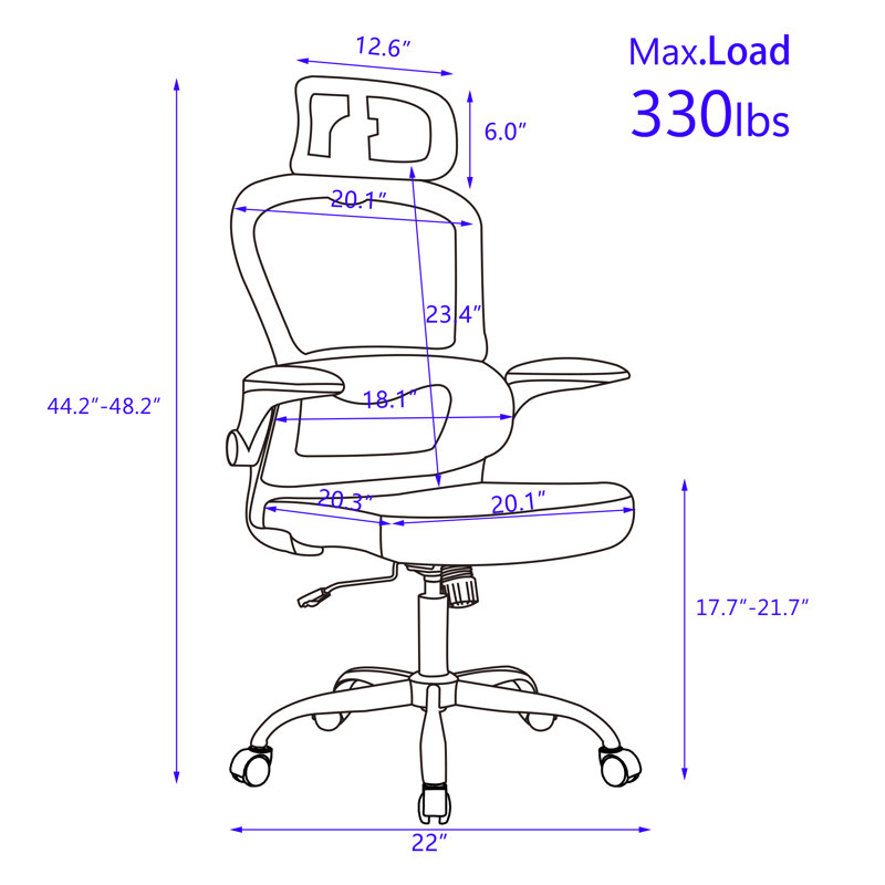 Chaise de bureau Manjesh, Gris