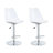 2-Piece Modern Acrylic Swivel Adjustable Counter Stools with Footrest-485219424