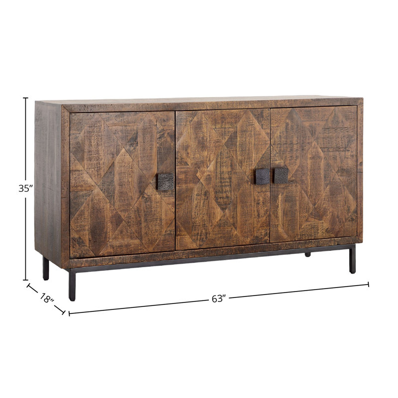 Bratman 63" Wide 2-Drawer Sideboard, Brown