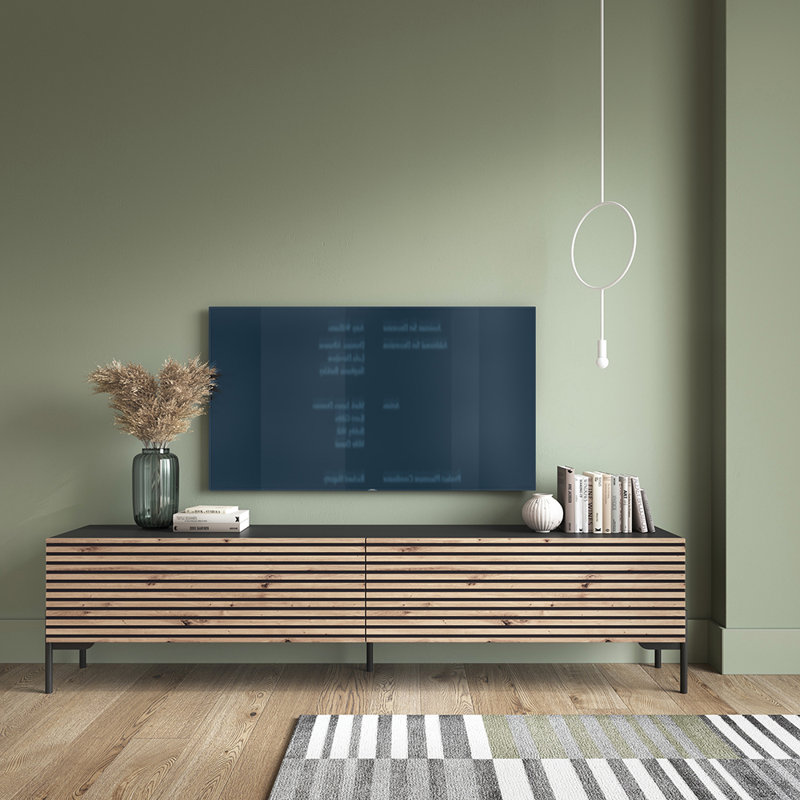 Alsey TV Stand for TVs up to 75", Black/Brown