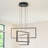 Kanise 3-Light Modern Chandelier Rectangular Black Cage Kitchen Island Pendant with Remote-205194047