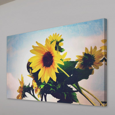 Sunflower 1 Piece Wrapped Canvas Wall Art