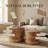 Modern Round Nesting Coffee Table Set of 2 - Farmhouse Wooden Drum Accent Tables for Small Spaces-584171346
