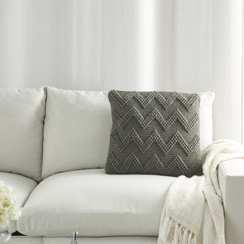  Housse et insert de coussin carré, Carrée, Anthracite, H 20 po x l 20 po x P 6 po
