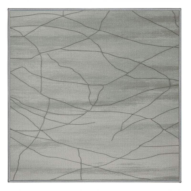Tapis abstrait lavable à la machine, Carré 7 pi