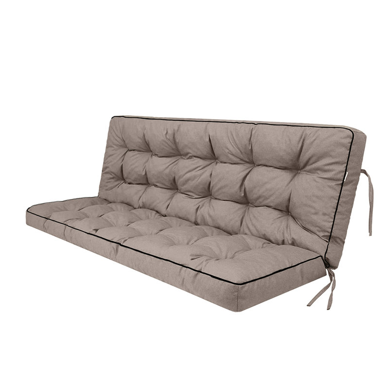 Coussin de balancelle d'extérieur 3 places avec dossier, Khaki