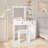 White Vanity Desk With Adjustable Brightness And Mirror - Modern Bedroom 2 Design Spacious Storage For Lights 2 Drawer Makeup Extra Deep Drawers Large