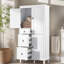 Armoire de rangement 61,7 po avec tablettes réglables, 3 compartiments et 3 tiroirs pour le salon, la cuisine ou le bureau