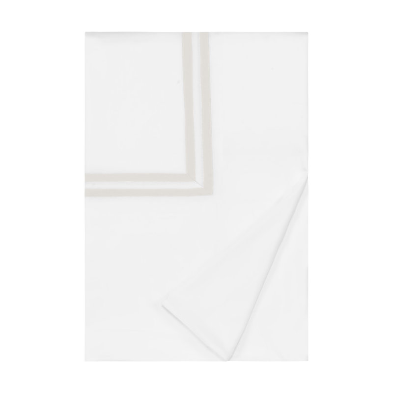 Ribbons Standard Cotton Duvet Cover, Queen Duvet Cover, White/Oyster