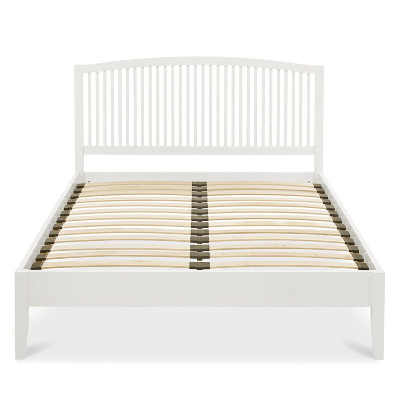 Lund Solid Wood Bed, White, Kingsize (5')