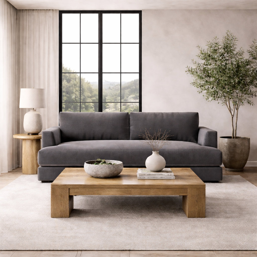 Laguna 96'' Sofa, Andrew Slate Performance Chenille