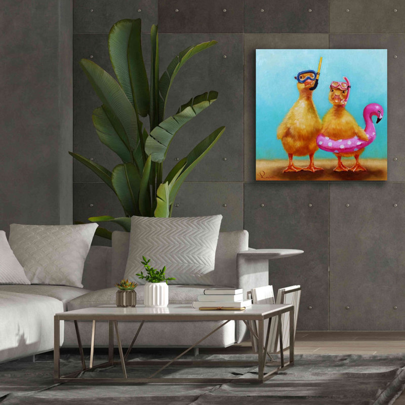 «Pool Party» par Lucia Heffernan, art mural sur toile, H 37 po x l 37 po x P 1,5 po
