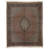 Hand Knotted Wool Area Rug in Peach