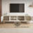 78.7"W Modern Storage TV Stand Beige Style Sideboard