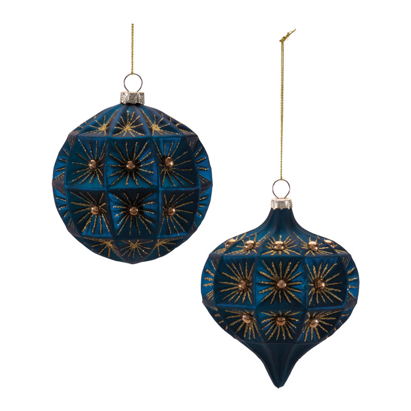 Ornements ronds en verre (ensemble de 6)