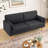 72.84" Wide Contemporary Upholstered 3-Seater Sofa with Square Arms, 2 Accent Pillows & Solid Wood Legs (Set of 2)