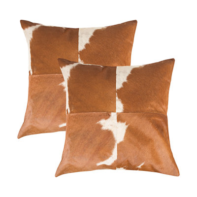 Natural Torino Quattro Color Cowhide Pillow | 2-Pack | 18"x18"