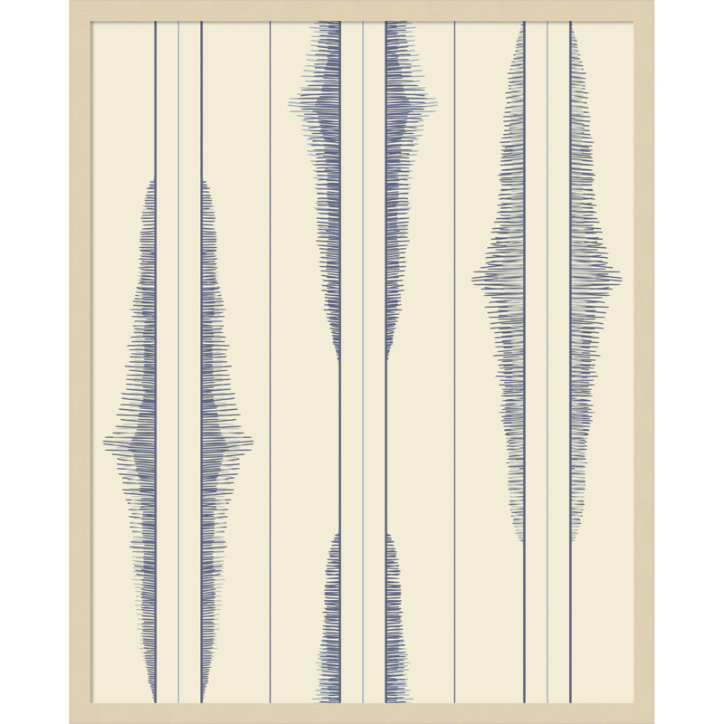"Boho ikat rayures" par Annick, impression sur toile encadrée, 31 x 25, Svelte naturel
