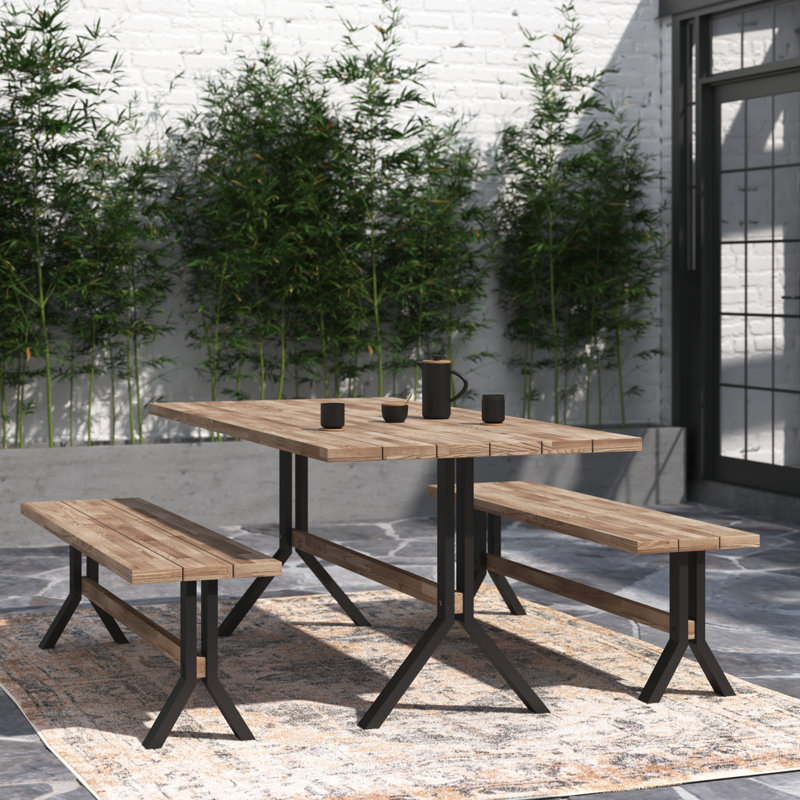 Scarlett Rectangular Metal Outdoor Dining Table , 70.75'' in. W 34'' in. D