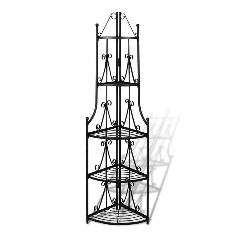 Support d'angle pour plante de jardin, Noir