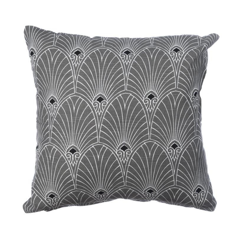 Niel Square Cushion Cover, Black/Grey/White