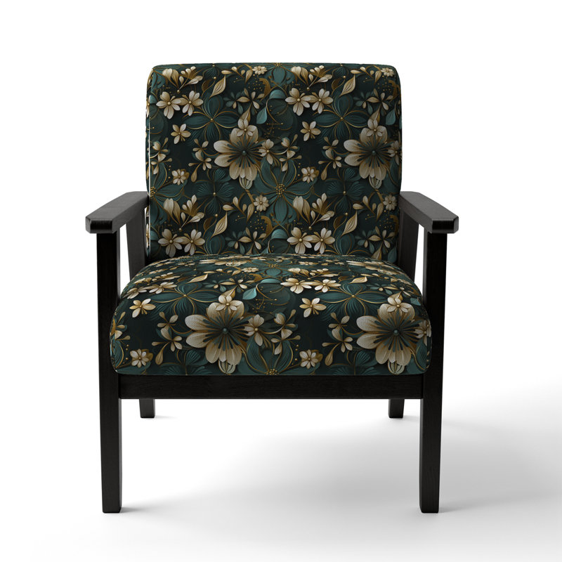 Élégance ornée victorienne dorée - fauteuil rembourré moderne, fauteuil d'appoint doré