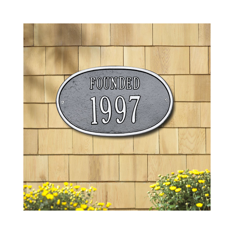 Plaque d'adresse murale sur 2 lignes Date, Cuivre antique, Oui