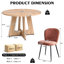 Ensemble de salle à manger moderne 5 pièces, grain de bois naturel et 4 chaises rembourrées bleues-111984160-111984163