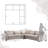 Icelyn 3 - Piece Modern and Soft Upholstered Corner Sectional with 6 Throw Pillows