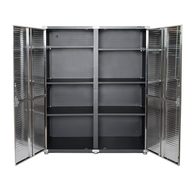Seville Classics UltraHD Extra-Wide Storage Cabinet, 60" W x 24" D x 72" H, Graphite