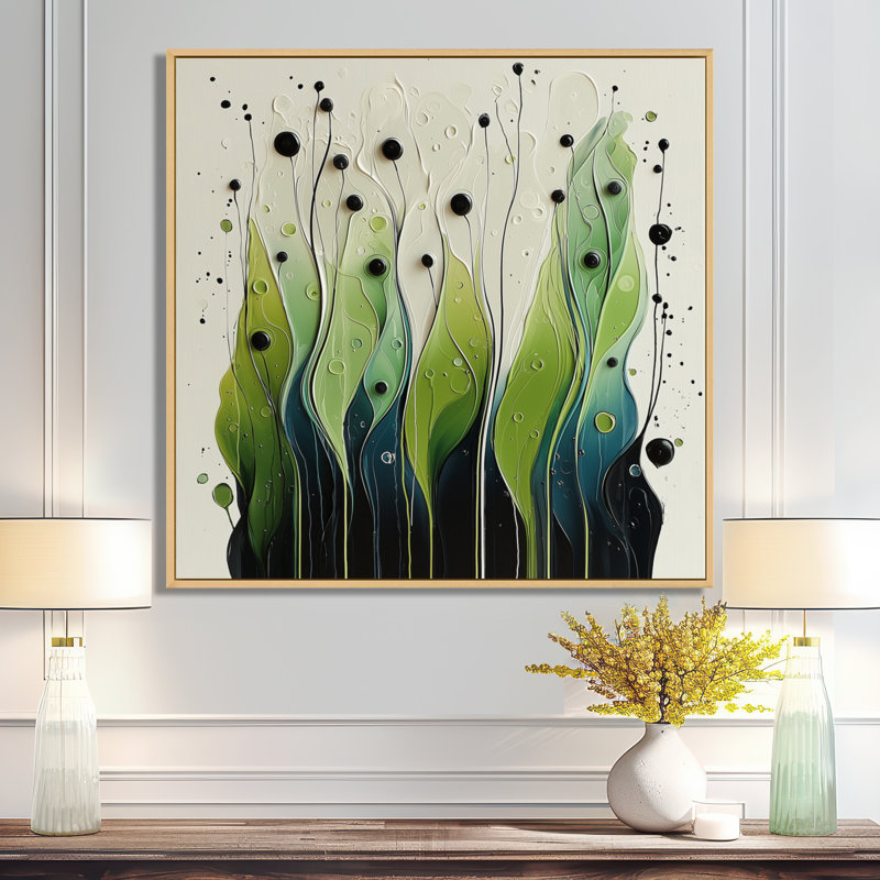 Oetjen Rhythmic Driauge Of Nature, Impression encadrée flottante, Crème, crème, H 30 po x l 30 po