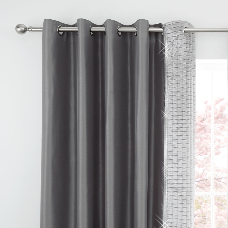 Shimmer Crushed Velvet Pinsonic Eyelet Room Darkening Curtains, 168 x 229 cm