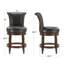 Tabourets de bar rembourrés Elveria avec structure en bois et garniture cloutée-106913298-106913299-106913304