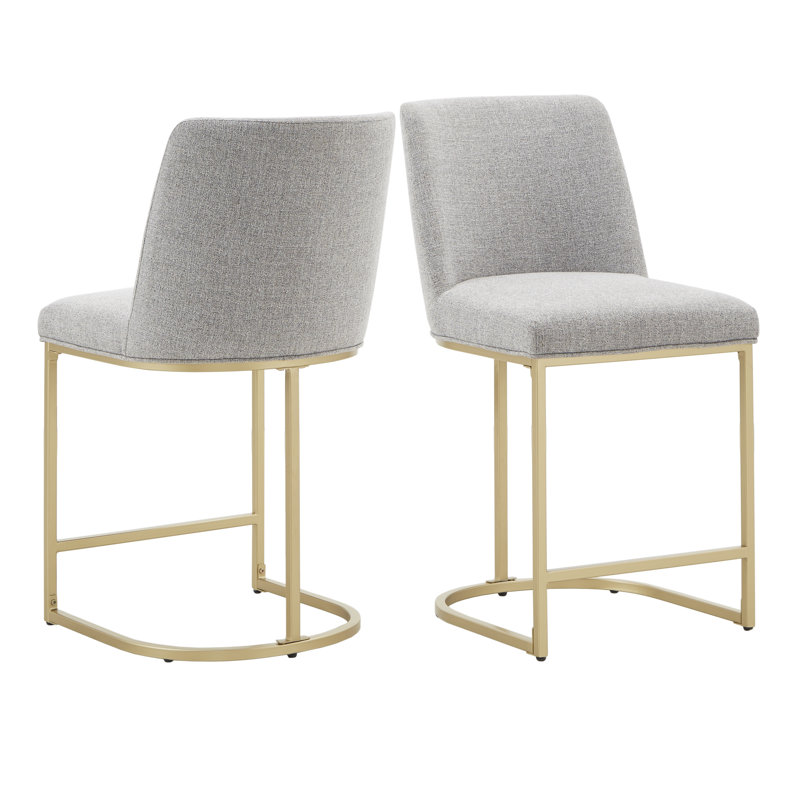 Tabouret de bar et de comptoir, Tabouret de comptoir (siège d'une hauteur de 24 p, Gris clair chiné